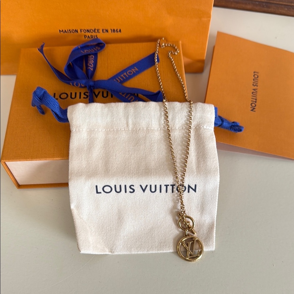 Louis Vuitton Gold Tone Necklace